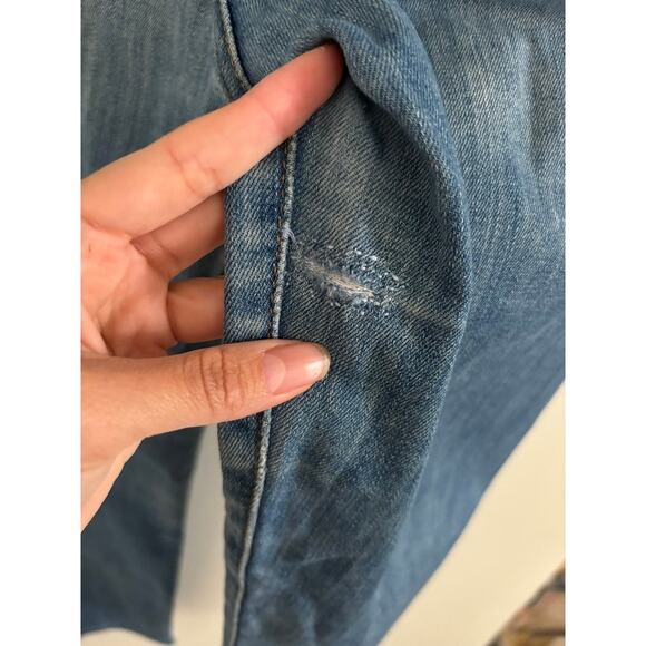 7 For All ManKind Jeans Women's 27 Roxanne Ankle Skinny Blue Denim Embroidered - Picture 8 of 14